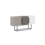 Buffet Moderno de 2 Puertas Color Gris Antique-Mocha-Blanco