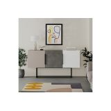 Buffet Moderno de 2 Puertas Color Gris Antique-Mocha-Blanco