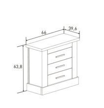 Pack de Dormitorio con Cabecero de 160 x 120 cm + 2 Mesitas de Noche + Sinfonier | Color Cambria y Blanco