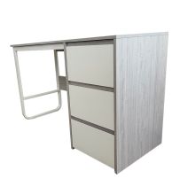 Escritorio Oficina 120 cm con 3 Cajones, Mesa de Ordenador Moderna, Tablero MDF y Melamina, Gris/Blanco, 120x48x74 cm