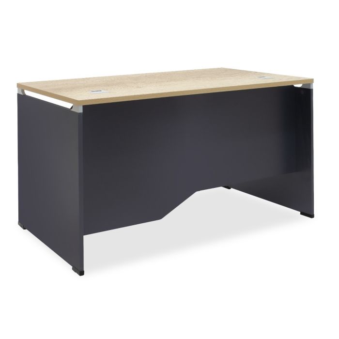 Mesa de Oficina Direccional en Roble-Gris Oscuro, 120x80x75cm